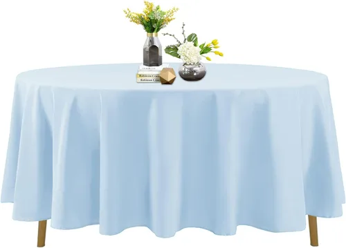 Vista 135 de Mantel de poliéster lavable de 132 pulgadas, resistente a las manchas y a las arrugas, mantel decorativo para mesa de comedor, fiestas de bufé