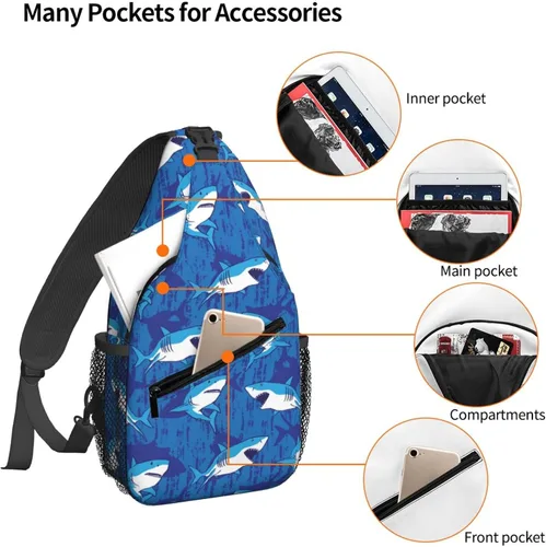 Vista 4 de Mochila bandolera para el pecho, bolsa de hombro, gimnasio, ciclismo, viajes, senderismo, mochila para hombres y mujeres.., MultiColor20, Mochilas