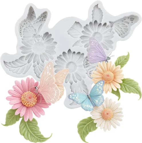 Vista 17 de Molde de silicona para flores de crisantemo para fondant de flores Estilo a