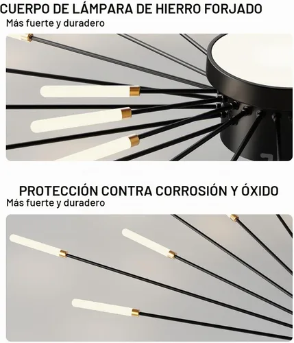 Vista 6 de Luz de Techo LED Moderna, Lámparas de Techo con Forma de Flor, Luces de Techo Empotradas, Candelabro de Montaje al Ras, Lámparas de Techo de Metal