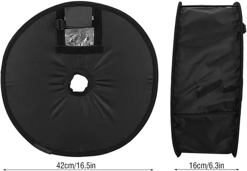 Vista 3 de Alvinlite Universal Shoot Macro Flash Light Lámpara Portátil Capucha Difusor Plegable Softbox Redondo para Cámara Video Shooting 16.5x6.3in Beauty