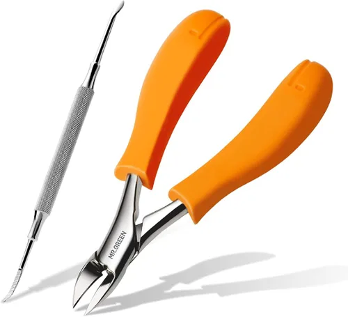 Vista 9 de MR.GREEN Cortaúñas para uñas de los pies, antisalpicaduras, profesionales, encarnadas, gruesas, duras, herramientas de pedicura, juegos de manicura