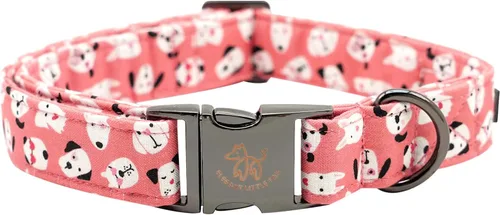 Vista 33 de Elegant little tail Collar para perro de Pascua, collar de perro con estampado de huevos de conejo, collar para mascotas, collar rosa para perros