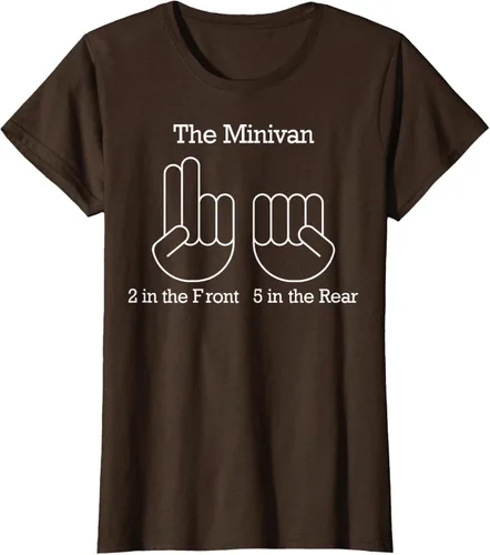 Vista 17 de The Minivan 2 In The Front 5 In The Rear Camiseta, Negro