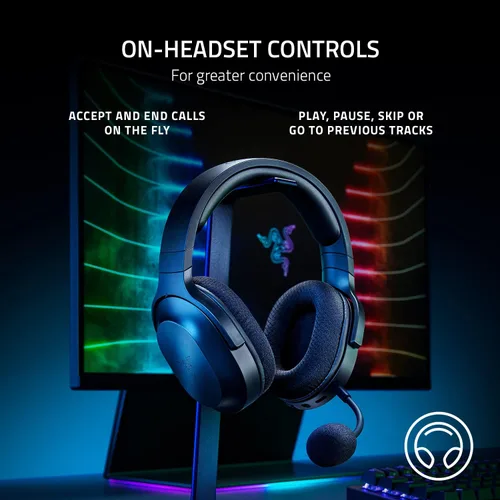 Vista 6 de Razer Barracuda X Auriculares inalámbricos multiplataforma para juegos y celulares diseño ergonómico de 88 onzas micrófono HyperClear desmontable