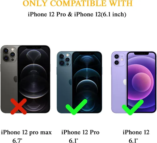Vista 5 de Bonita funda de árbol de Navidad rosa compatible con iPhone 12 y iPhone 12 Pro, funda de Navidad de invierno para iPhone 12 y iPhone 12 Pro