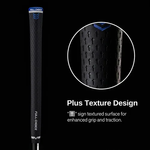 Vista 2 de 13 Pack Golf Grips, Tacky Rubber Club Grips with Raised Plus Texture, Zipper Backline and Low-Taper Design, Standard, Midsize or Jumbo, Grips Only