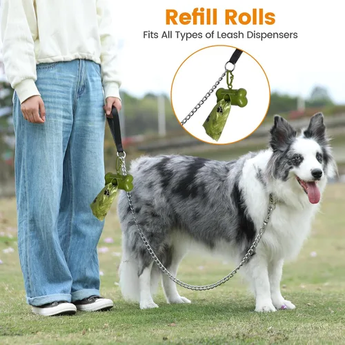 Vista 17 de PETTOM Correa de cadena de metal para perros, cuerda de acero resistente a prueba de mordidas con mango acolchado para perros medianos y grandes