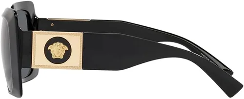 Vista 3 de Versace VE 4405 GB187 Gafas de sol rectangulares de plástico negro lente gris, Negro