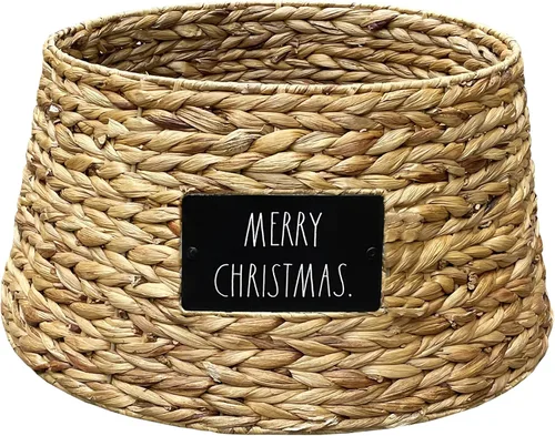 Vista 8 de Rae Dunn Collar de árbol de Navidad – Decoración de base para cubrir el soporte del árbol de Navidad artificial – Decoración rústica y de granja