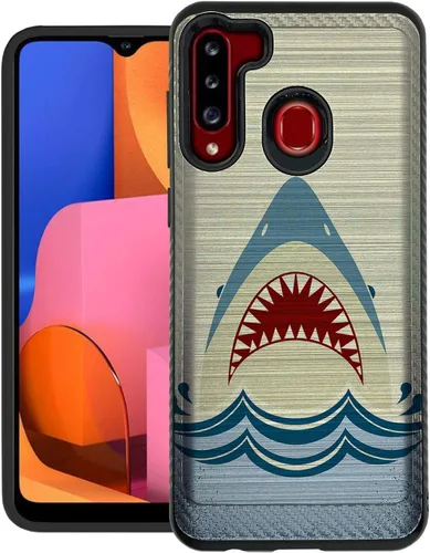 Vista 19 de CasesOnDeck - Carcasa resistente compatible con Samsung Galaxy A21 y A21 (armadura cepillada)