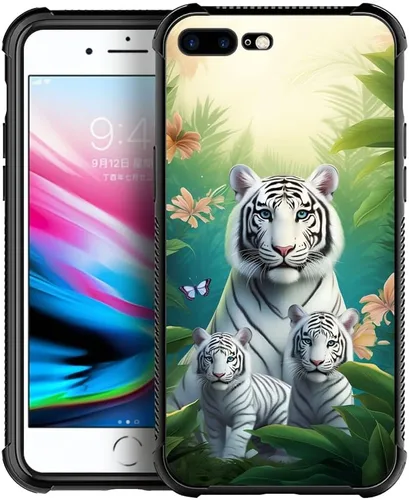 Vista 98 de Funda compatible con iPhone 8 Plus, diseño de oso de bosque otoñal, a prueba de golpes, antiarañazos, carcasa trasera de policarbonato duro