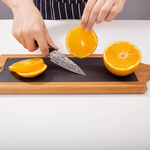 Vista 7 de WILDMOK Cuchillo de frutas Cuchillos de acero inoxidable 3.3 pulgadas Cuchillo utilitario de corte de frutas y verduras Cuchillo de cocina