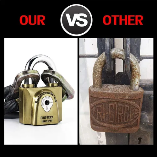Vista 7 de Mindy Candado con llave resistente al agua de 2.362 in con 4 llaves Hardened Steel Shackle Rust and Corrosion Resistant Pick and Pry Protection