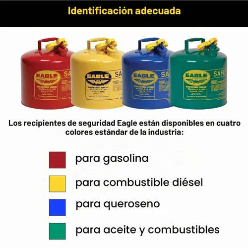 Vista 10 de Eagle Lata de gas de seguridad roja tipo I de 1 galón para gasolina Rojo