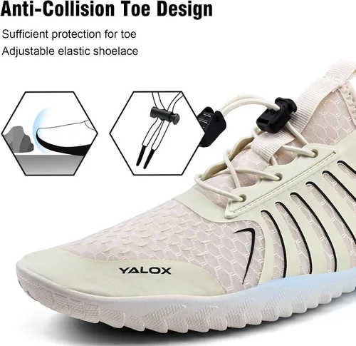 Vista 3 de YALOX Zapatos de agua para hombre y mujer, zapatos de natación al aire libre, playa, descalzo, secado rápido, calcetines para piscina, natación