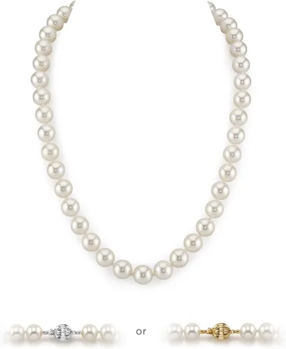 Vista 24 de The Pearl Source Real Pearl Necklace for Women with AAA+ Quality Round White Freshwater Genuine Cultured Pearls