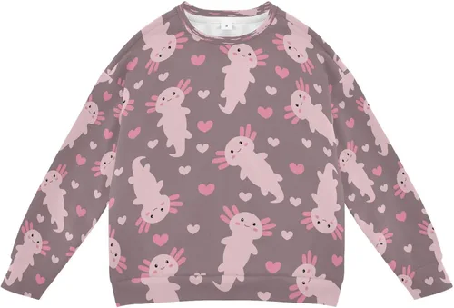 Vista 13 de Sudadera con cuello redondo y manga larga, diseño de nutrias marinas, diseño de animales oceánicos, para otoño e invierno multicolor (Multicolor01)