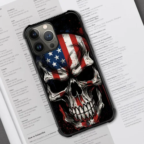 Vista 66 de Funda compatible con iPhone 8, a prueba de golpes, antiarañazos, bandera de ciervos de cola blanca de grano de madera estadounidense