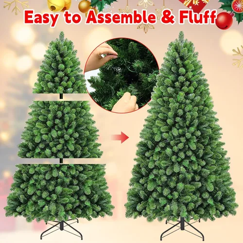 Vista 5 de Árbol de Navidad preiluminado de 7 pies con control remoto e