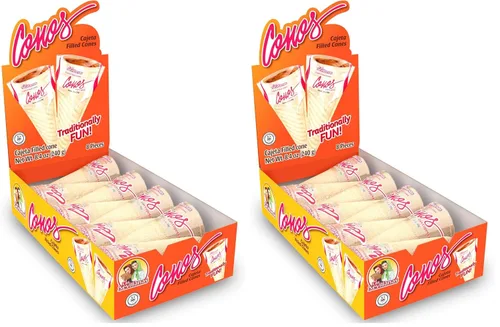 Vista 6 de Las Sevillanas Conos de obleas rellenos de Cajeta – Dulce de Leche – Dulce de Leche – Dulce de Leche – Waffle crujiente – Perfecto para aperitivos
