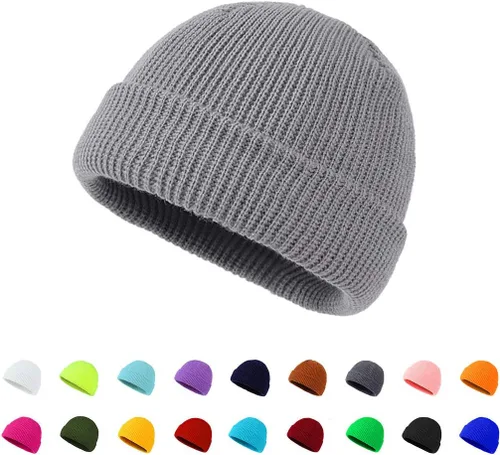 Vista 9 de Gorros de invierno unisex Beanie Knit Caps Classic Warm Winter Hats Negro