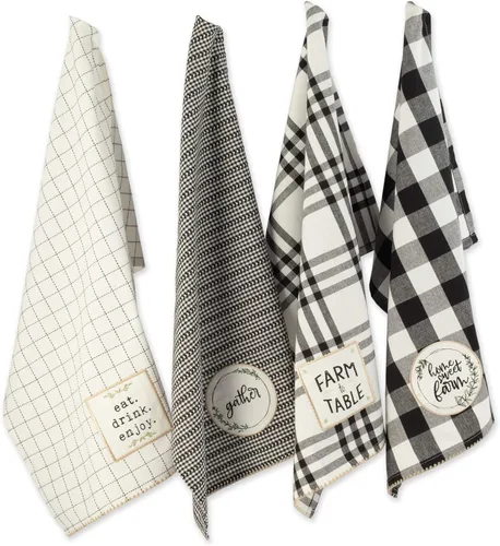 Vista 12 de DII Home Sweet Farmhouse Kitchen Collection, manoplas de horno, juego de toallas de cocina, color rojo granero, 4