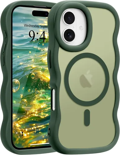 Vista 46 de Pepmune - Funda para iPhone 12 Pro Max con marco ondulado y estructura rígida, color mate claro, cubierta trasera unisex, compatible con Magsafe