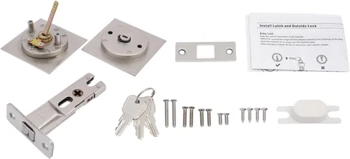 Vista 8 de Juego de 2 candados ocultos de acero cromado resistente para puerta de seguridad, garaje, cobertizo, furgoneta
