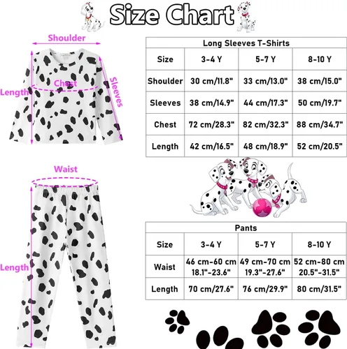 Vista 5 de Cabeny 101 Dalmatians Costume Kids 100 Days of School Costume Girls Dalmatian Costume Kids Outfit with Accessories