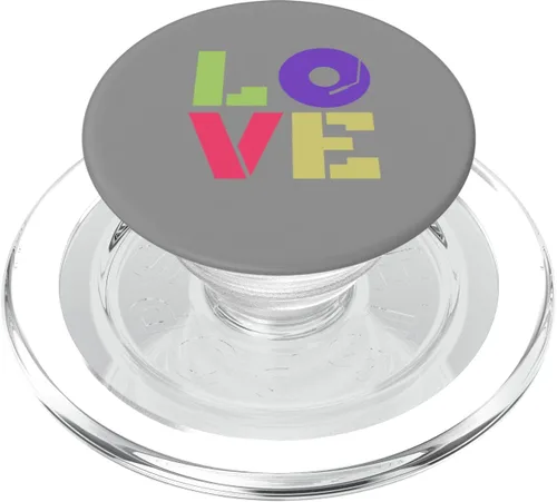 Vista 7 de Love 90s Retro Music Turntable PopSockets Adhesive PopGrip