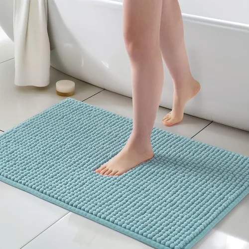 Vista 18 de FRESHMINT Alfombra de baño de felpilla gruesa y grumosa, 17"x24", alfombrilla de baño antideslizante, accesorio decorativo suave, linda alfombrilla