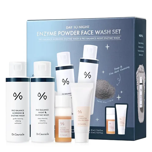 Vista 8 de Dr.Ceuracle Pro Balance Enzyme Powder Face Wash - Jabón facial de enzima natural coreano de día y noche para limpieza profunda de poros, eliminación