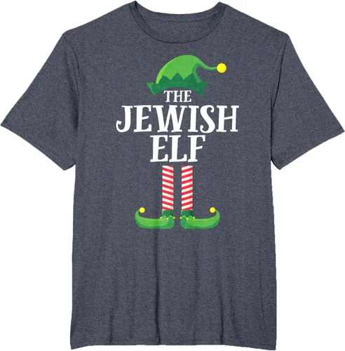 Vista 43 de Playera de pijama para fiesta de Navidad, grupo familiar a juego con elfo judío