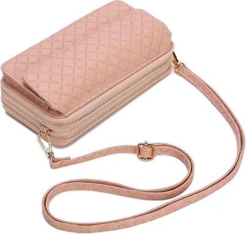 Vista 8 de Lanyani Cartera cruzada RFID con bolsillo para teléfono para mujer, cuero vegano