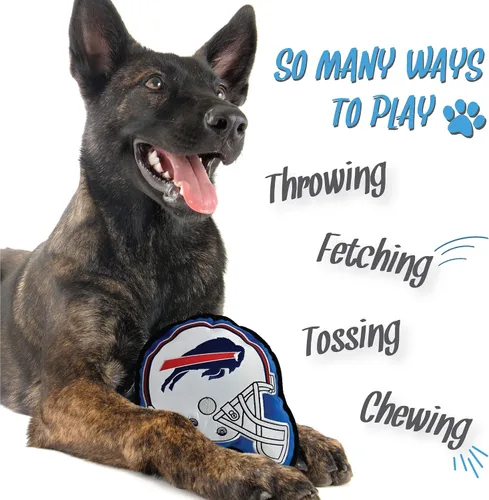 Vista 3 de Juguete para perros The 1st Ever Tough but Smooth NFL Buffalo Bills Football Helmet Tough Pet Toy. Un juguete para perros de calidad premium