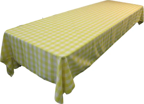 Vista 19 de LA Linen Mantel rectangular de poliéster Gingham a cuadros 60 por 84 pulgadas, blanco y verde oscuro