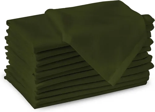 Vista 48 de Encasa XO Juego de 12 servilletas de tela de cóctel Servilletas de mesa de algodón puro Tamaño (9 x 9 pulgadas) B gris sólido Lavable a