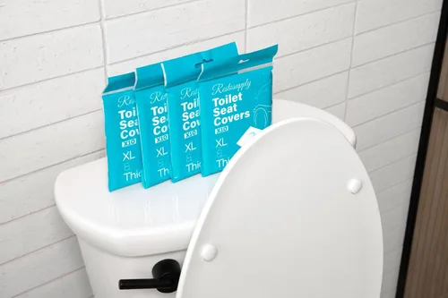 Vista 3 de 40 fundas de asiento de inodoro desechables extra grandes y gruesas para viajes al aire libre Porta Potty (40)