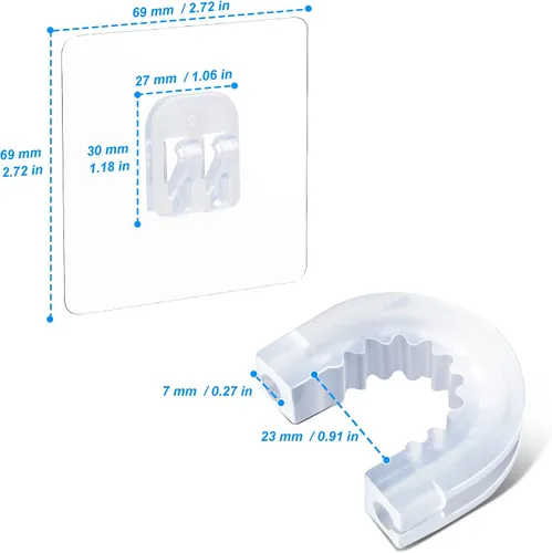 Vista 2 de YeeBeny Conector de ducha de baño con 2 adhesivos Soporte de gancho para artículos del hogar para cesta de ducha, estante de baño compatible