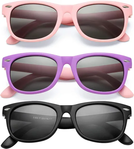 Vista 79 de Lentes de sol polarizados de goma elastómero termoplástico (TPEE) flexible, para niñas y niños de 3 a 9 años