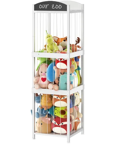 Vista 7 de CHOEZON Almacenamiento de animales de peluche, organizador de animales de peluche con cordones elásticos, soporte para animales de peluche