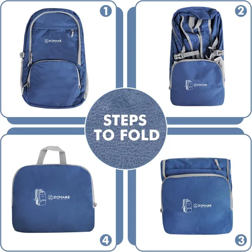 Vista 5 de Zomake - Mochila ligera de 30 l, resistente al agua, para senderismo, viajes, plegable, para camping y al aire libre