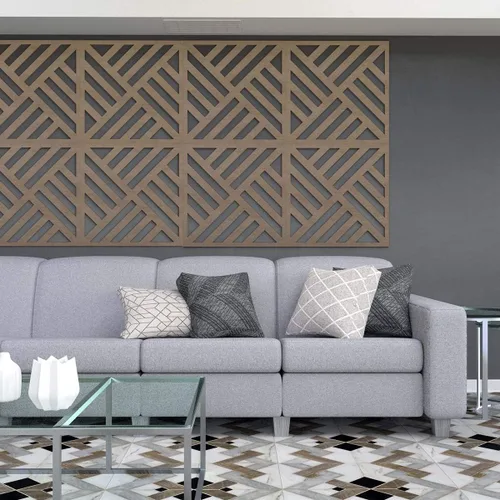 Vista 17 de 7 3/8"W X 7 3/8"H Extra Pequeña Gresham Decorativos Paneles De Pared De Madera De Calado, Roble Rojo