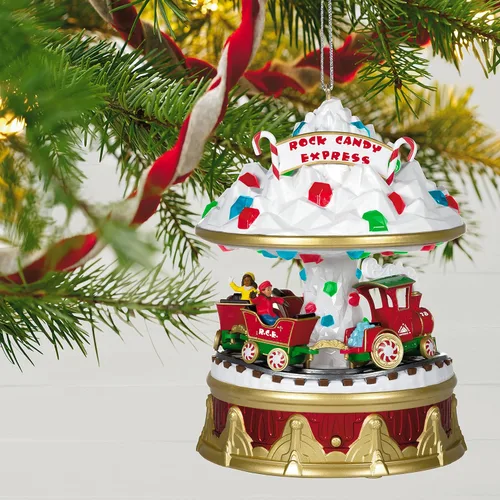 Vista 6 de Hallmark Keepsake Adorno de Navidad 2021, Carnaval de Navidad Rock Candy Express, Musical, Luz y Movimiento