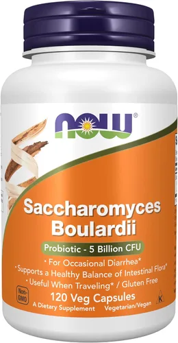 Vista 10 de NOW Suplementos, Saccharomyces Boulardii, 5 mil millones de UFC de probióticos, 60 cápsulas vegetales