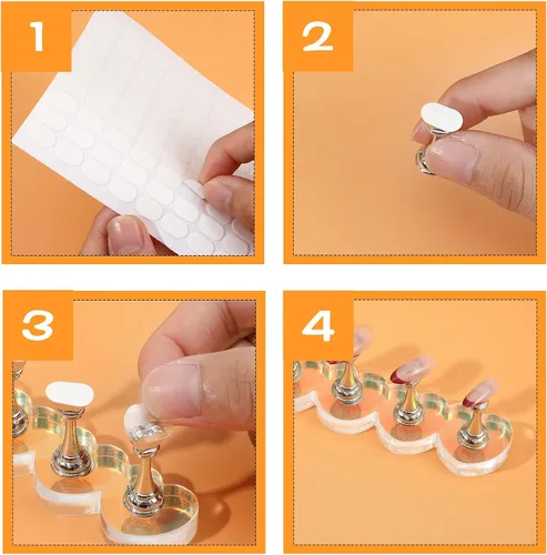 Vista 6 de 1200 calcomanías adhesivas de doble cara para uñas, soporte de uñas transparentes, pestañas adhesivas sin rastro, calcomanías para decoración