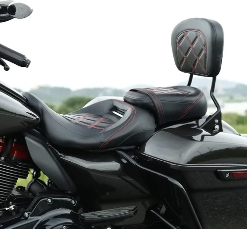 Vista 19 de TCT-MOTORPARTS Driver Rider - Almohadilla de respaldo para Harley Touring 2009-2023 Road King Street Road Electra Glide Ultra Black Stitching