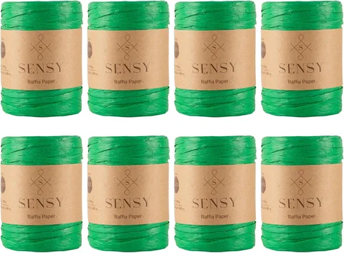 Vista 28 de Sensy Premium - Papel de rafia (438 yardas), cinta de papel (azul)