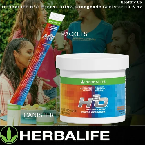 Vista 8 de Herbalife H³O Fitness Drink: recipiente de Orangeade de 10.6 oz (300 g), mezcla de carbohidratos para energía inmediata, energiza, hidrata, protege